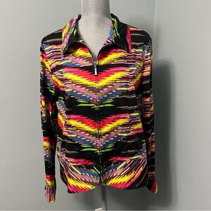ERIN LONDON multicolored blazer jacket women’s size large long sleeve rainbow
